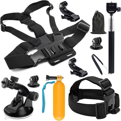 Triumphant 10-In-1 Accessory Kit for GoPro Accessories,Action Camera Accessories for GoPro Hero 13 12 11 10 9 8 7 6 5 4 3+ 3 Hero Session 5 Black AKASO EK7000 Apeman SJ4000 5000 6000 DBPOWER AKASO