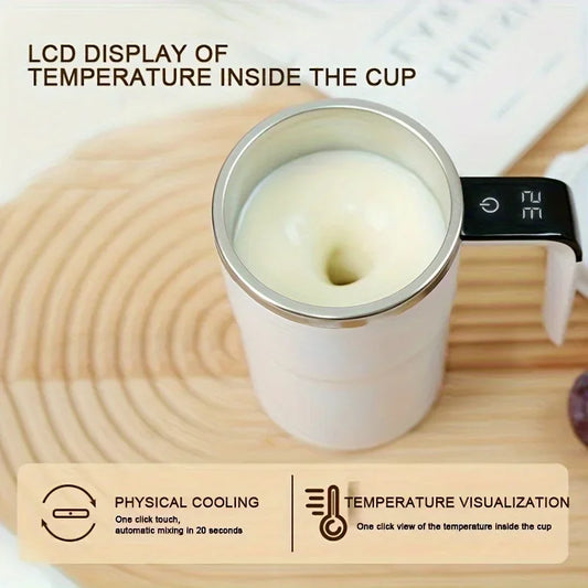 Automatic Self Stirring Magnetic Mug Coffee Self Mixing Mug USB Rechargeable Smart Thermal Cups with LCD Screen Food Safe Mug