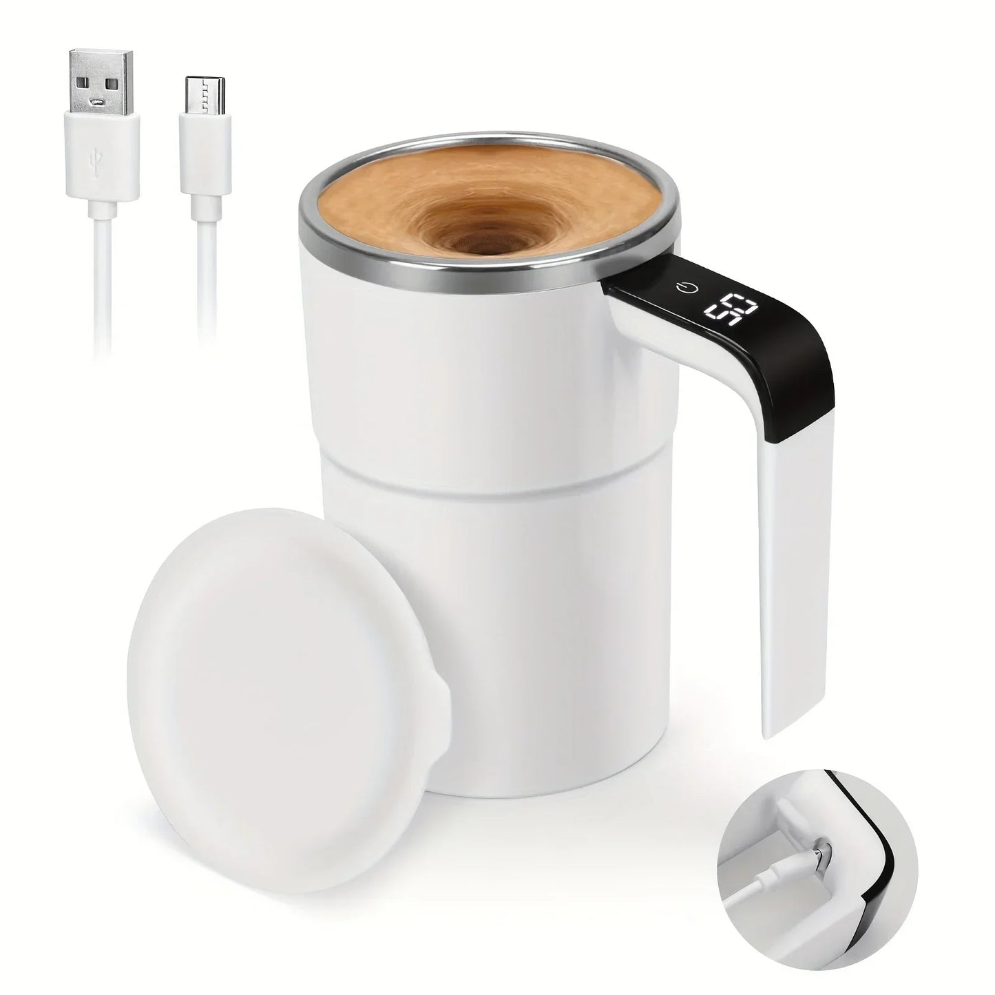 Automatic Self Stirring Magnetic Mug Coffee Self Mixing Mug USB Rechargeable Smart Thermal Cups with LCD Screen Food Safe Mug