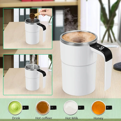 Automatic Self Stirring Magnetic Mug Coffee Self Mixing Mug USB Rechargeable Smart Thermal Cups with LCD Screen Food Safe Mug