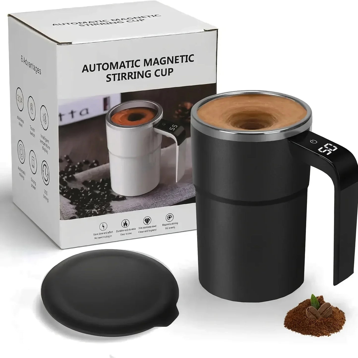 Automatic Self Stirring Magnetic Mug Coffee Self Mixing Mug USB Rechargeable Smart Thermal Cups with LCD Screen Food Safe Mug